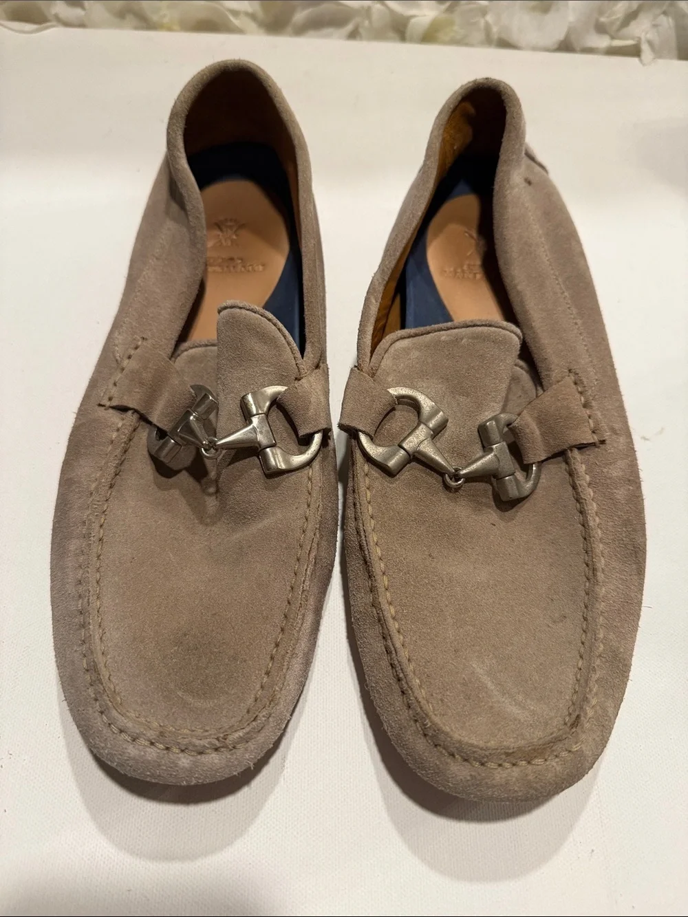 Men's Suede Bit Loafers in Taupe